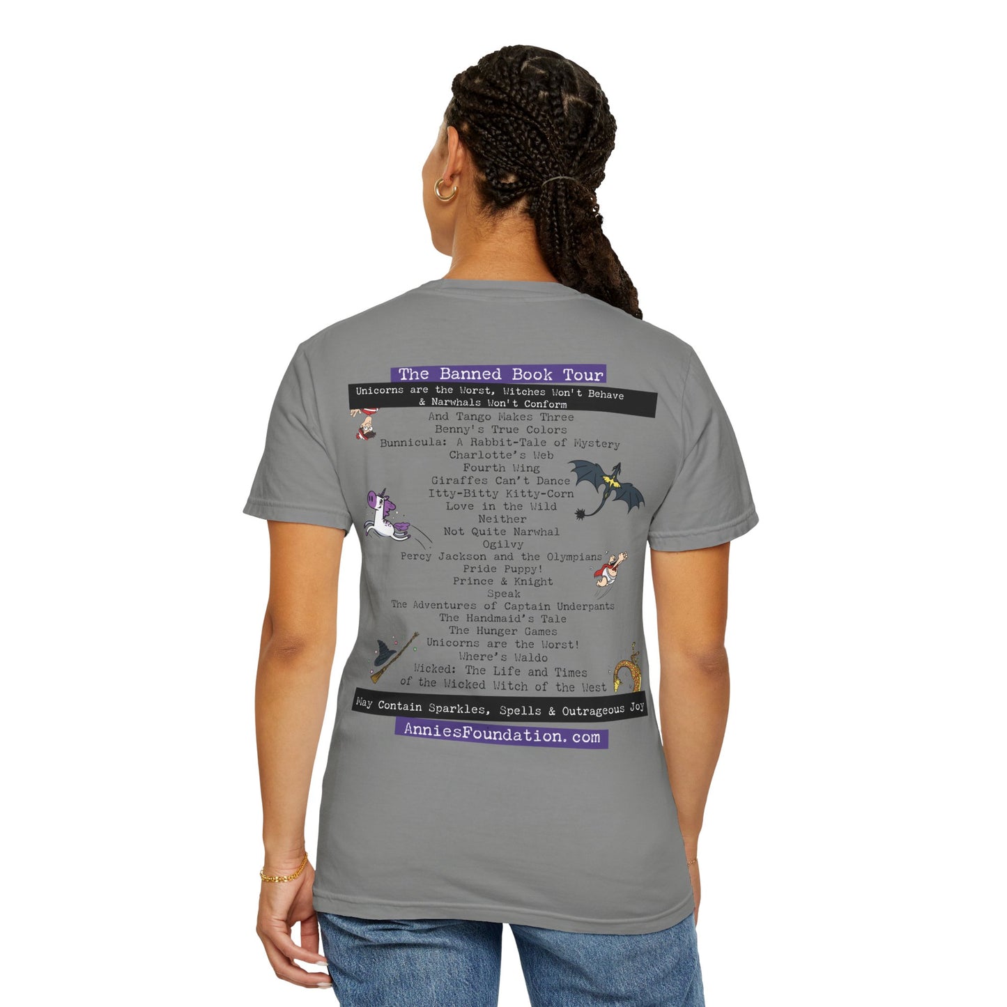 Comfort Colors T-shirt - Magical Banned Books Soft Heavy Cotton - Annie's Foundation
