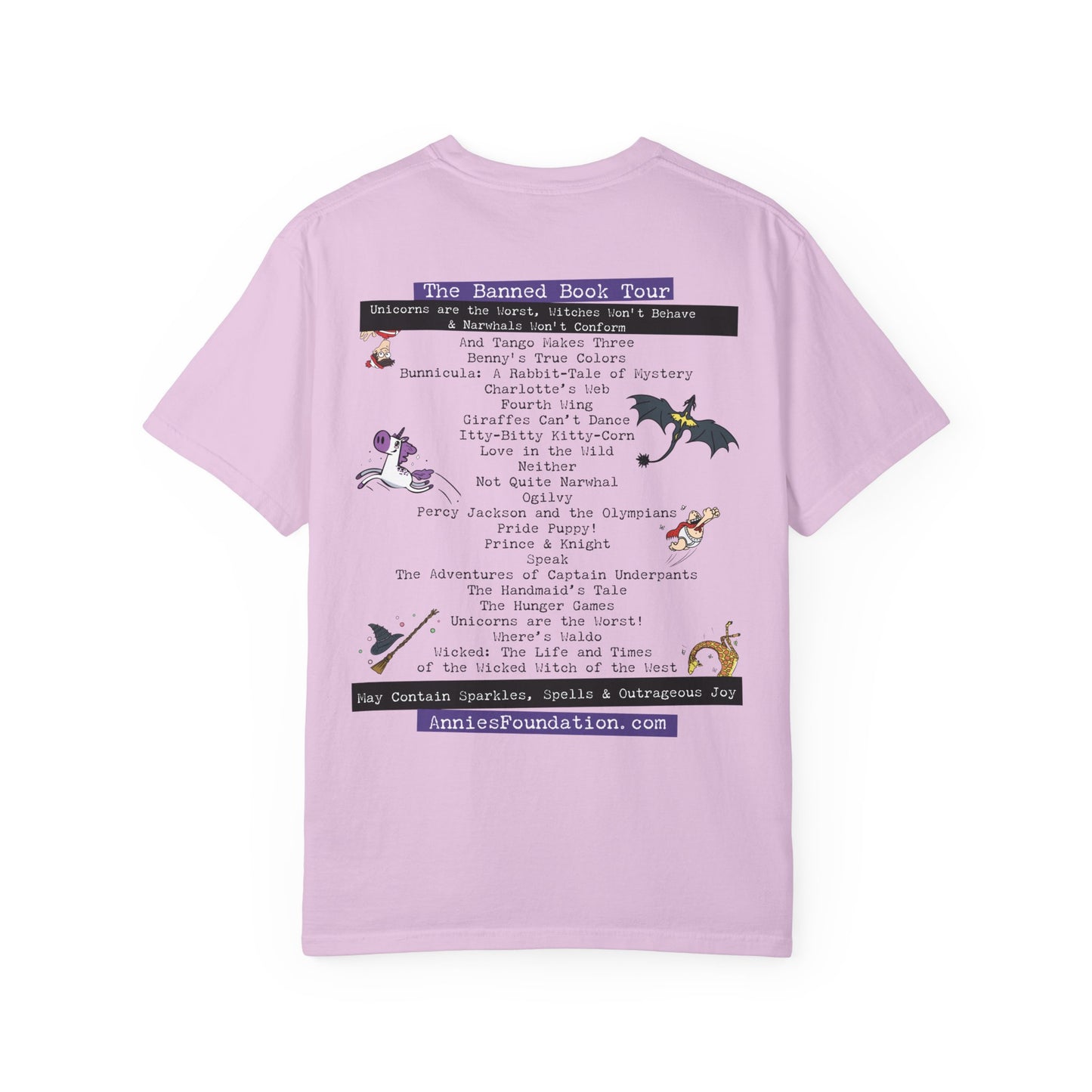 Comfort Colors T-shirt - Magical Banned Books Soft Heavy Cotton - Annie's Foundation