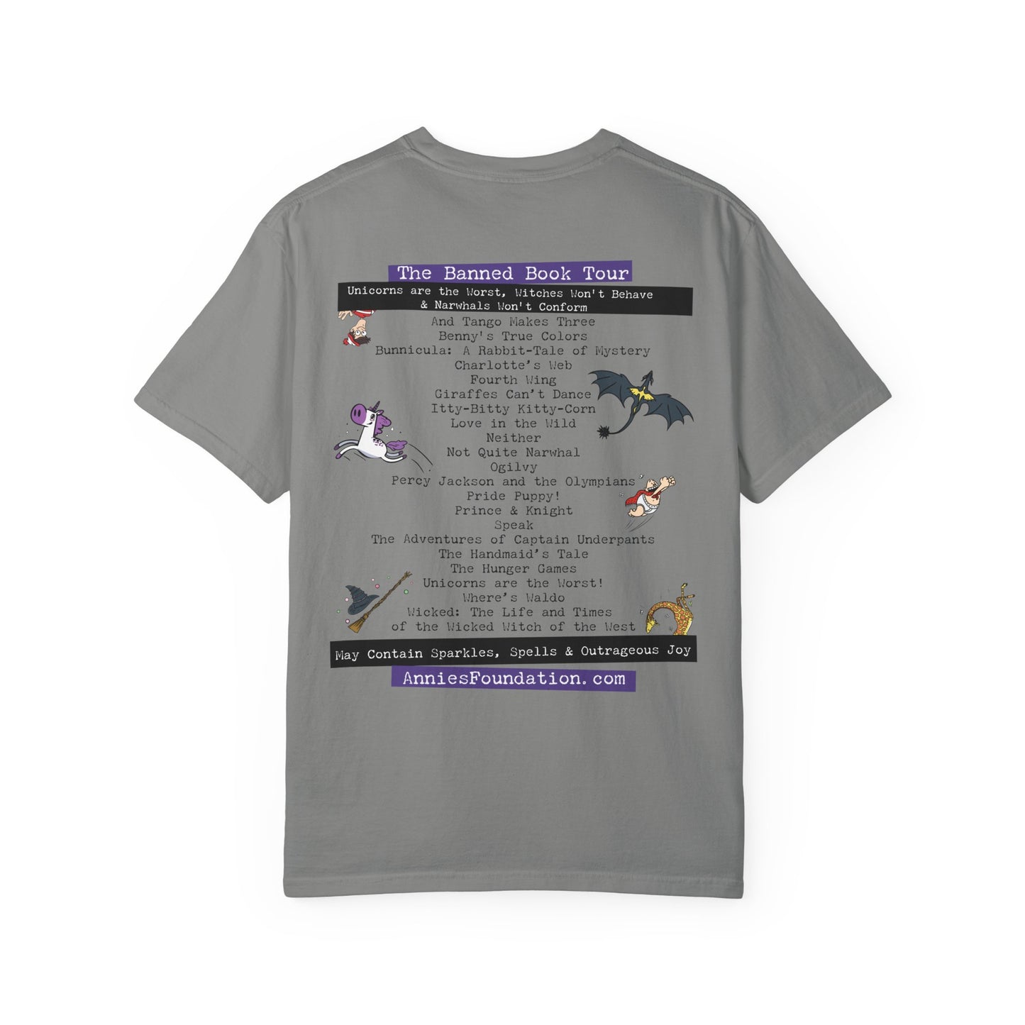 Comfort Colors T-shirt - Magical Banned Books Soft Heavy Cotton - Annie's Foundation