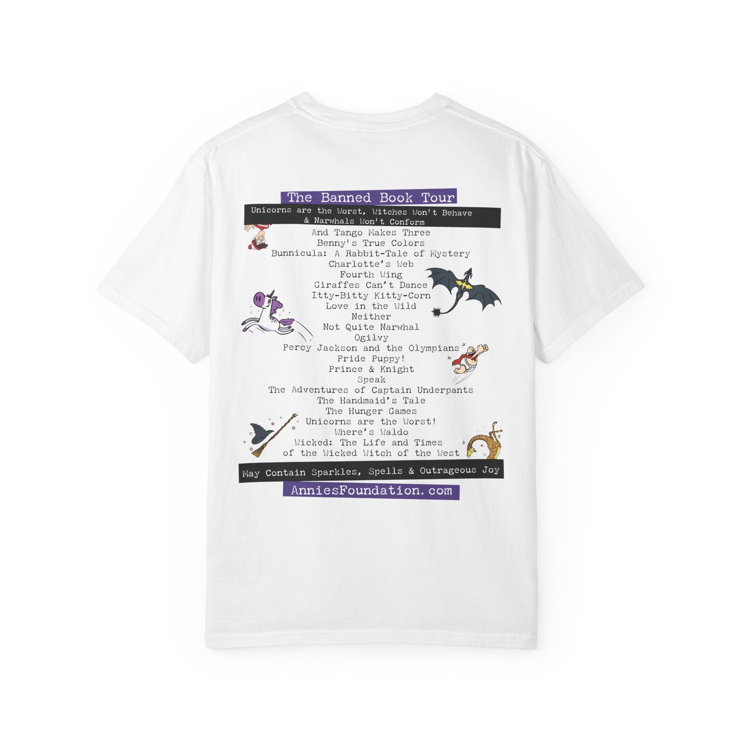 Comfort Colors T-shirt - Magical Banned Books Soft Heavy Cotton - Annie's Foundation