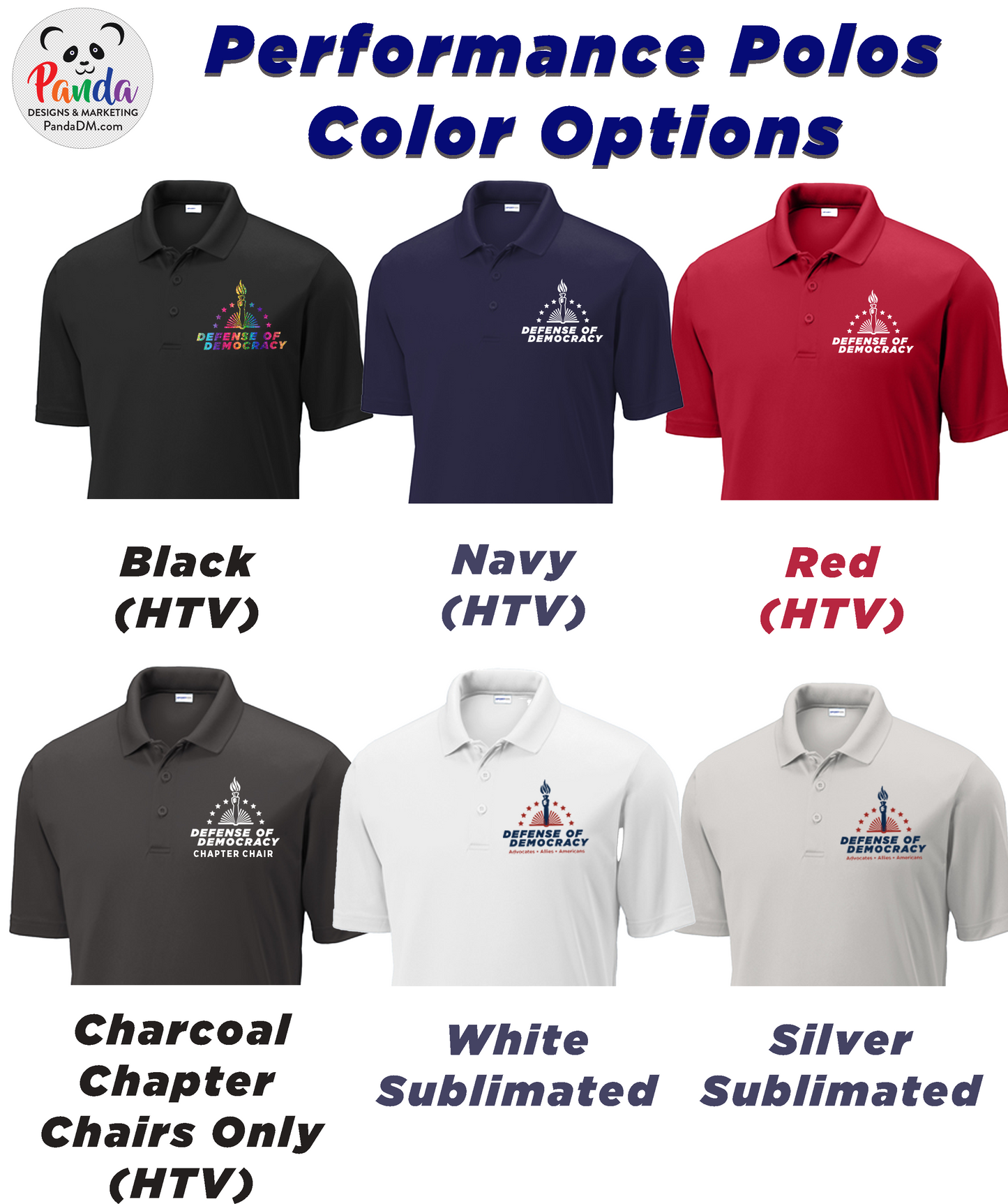 Sublimated Performance Polos - Defense of Democracy