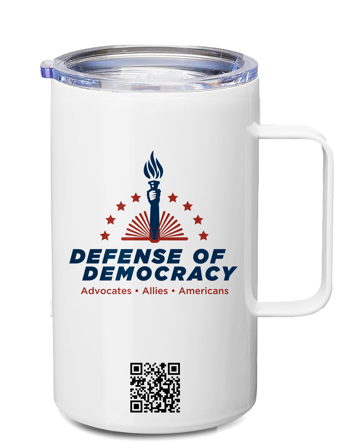 Insulated Travel Mug - Defense of Democracy - Choose Your Logo!