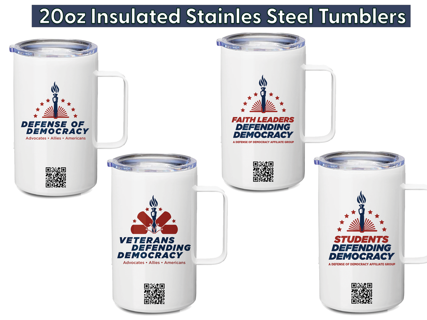 Insulated Travel Mug - Defense of Democracy - Choose Your Logo!