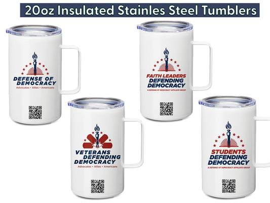 Insulated Travel Mug -  Defense of Democracy - Choose Your Logo!