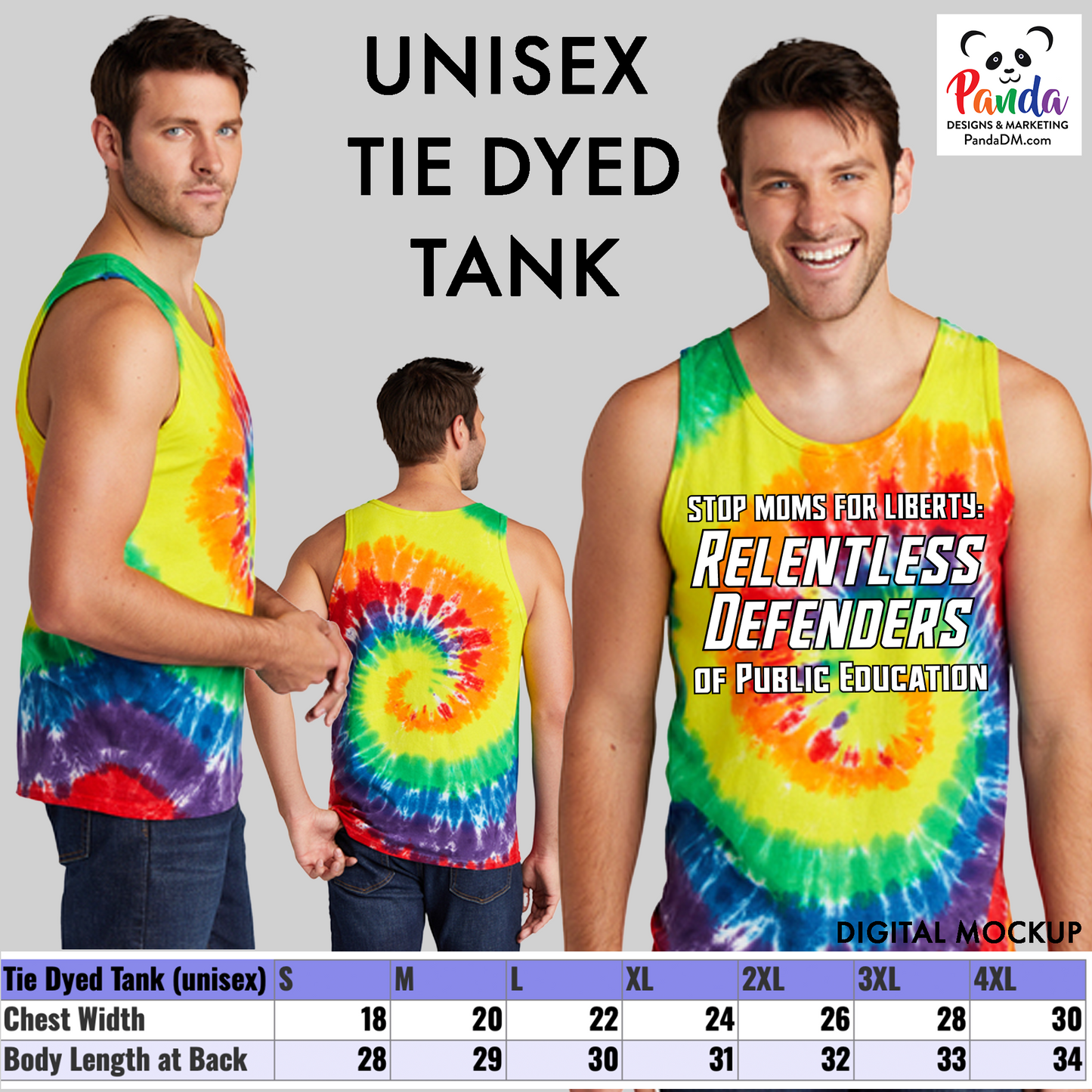 Rainbow Swirl Relentless Defenders Tie Dyed T-shirts (SMFL)