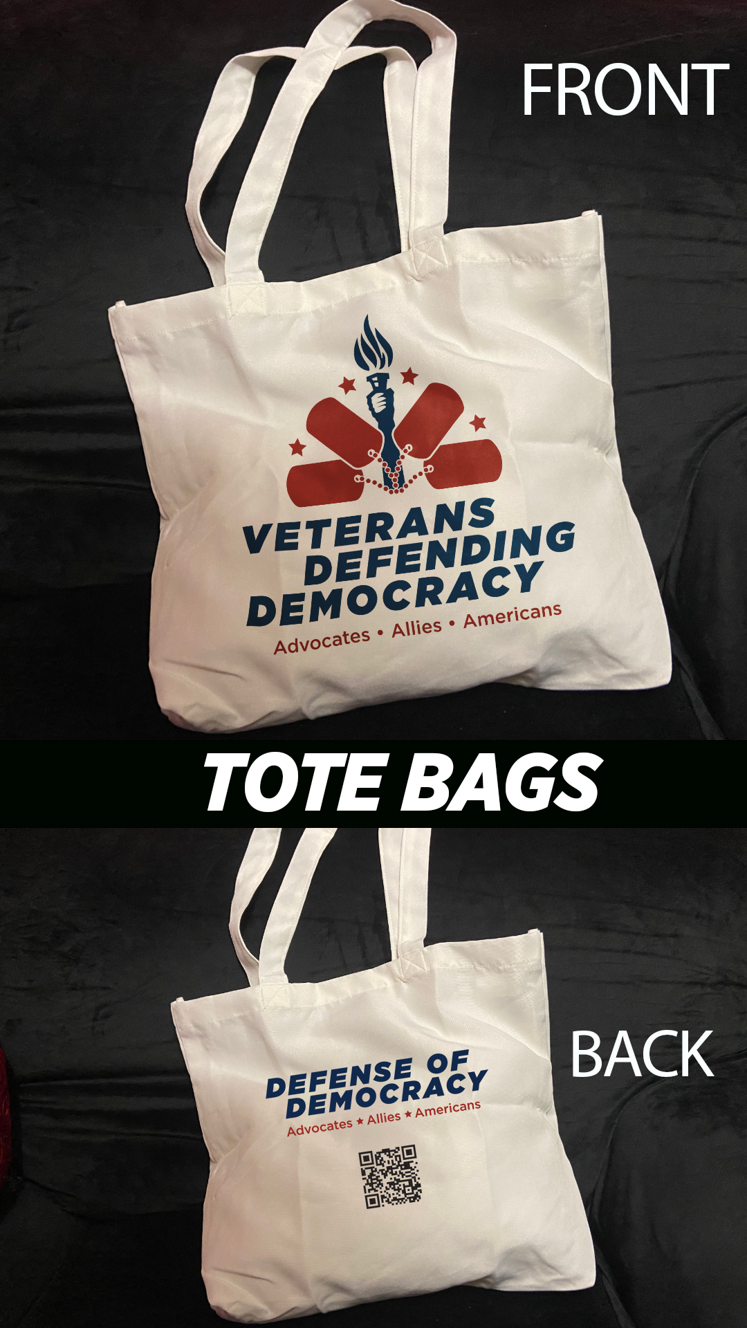 Tote Bag Veterans Defending Democracy