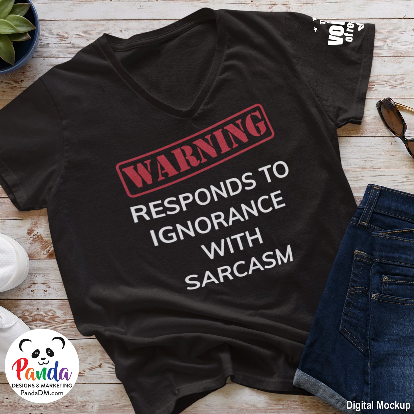 Warning: Responds to Ignorance with Sarcasm Shirts All Styles: Unisex or Ladies, Short or Long Sleeve