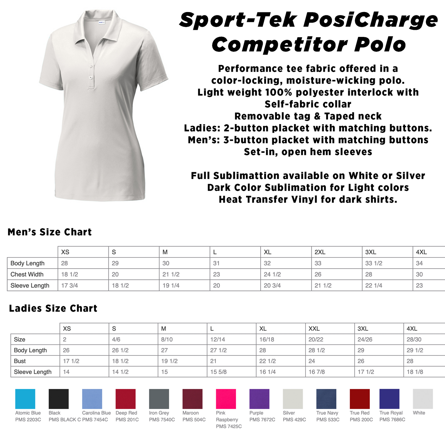Sublimated Performance Polos - Defense of Democracy