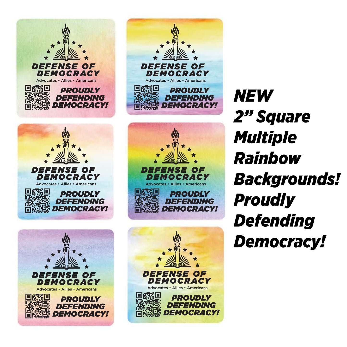 Bulk Thermal Stickers Defense of Democracy