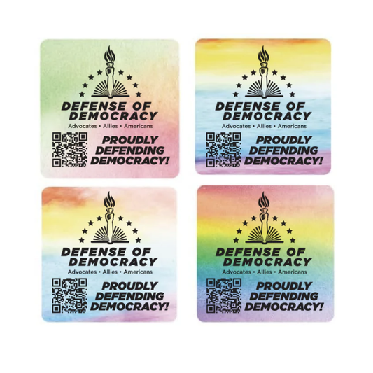 Bulk Thermal Stickers Defense of Democracy