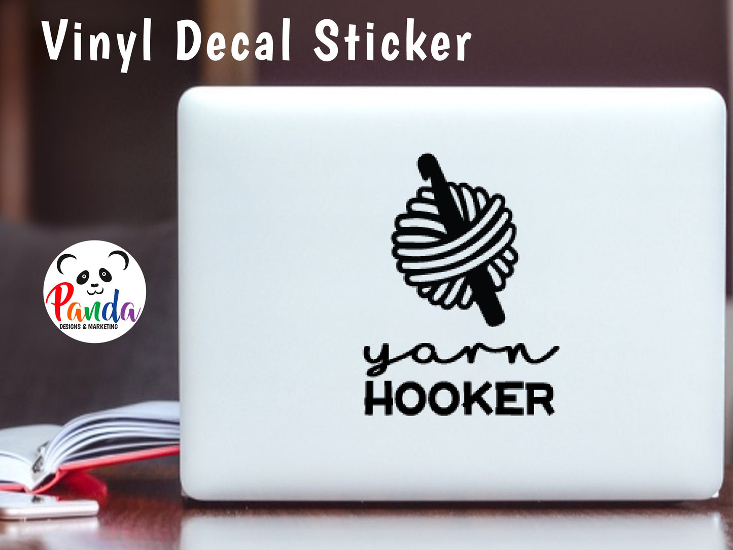Yarn Hooker Extreme conditions vinyl decal for cars, boots and outdoor use. Funny die-cut sticker withstands elements and lasts. 3M adhesive