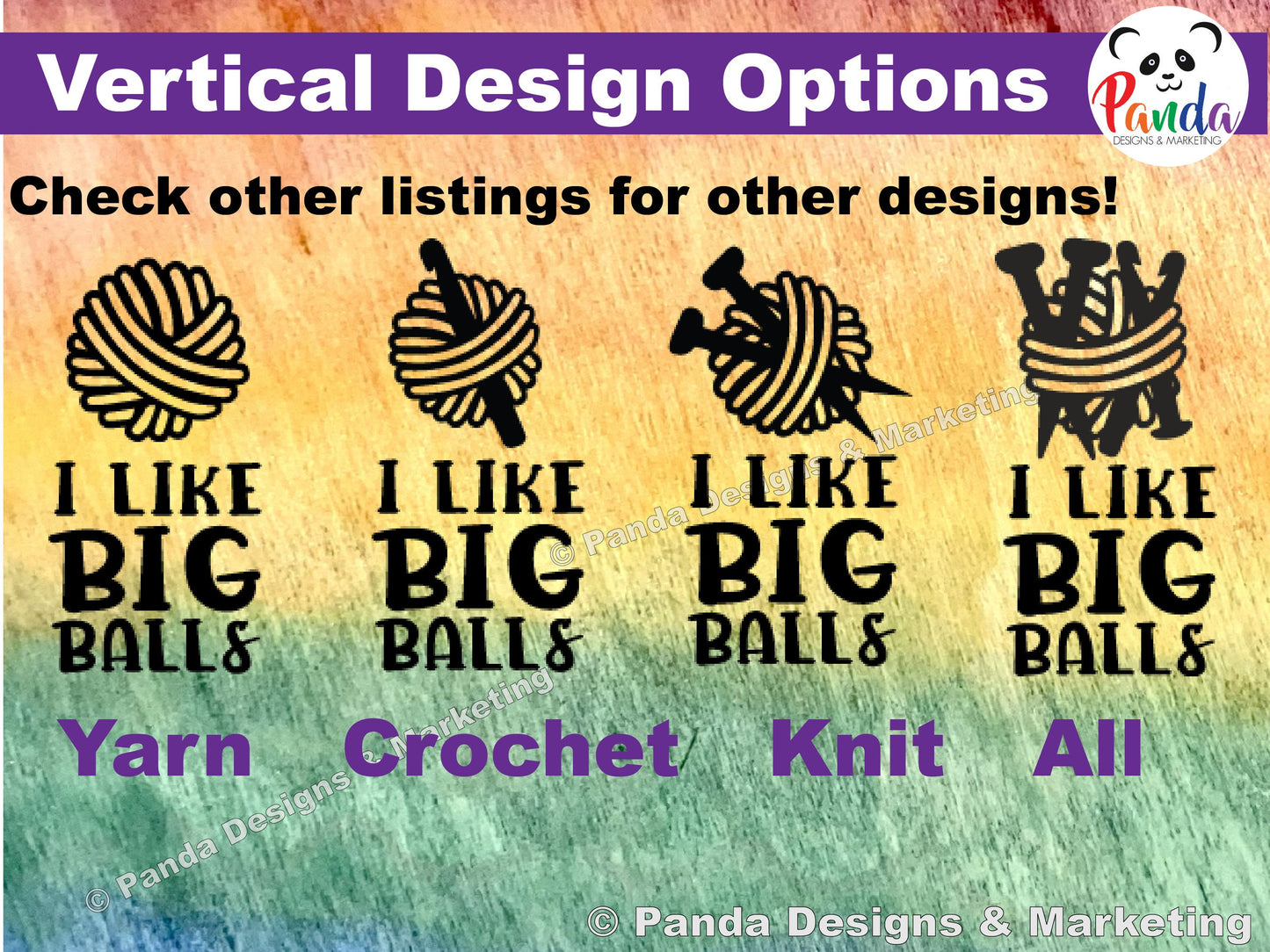 I like big balls of yarn vinyl decal sticker. yarn ball vertical layout. Funny die-cut laptop sticker for wool craft lovers.
