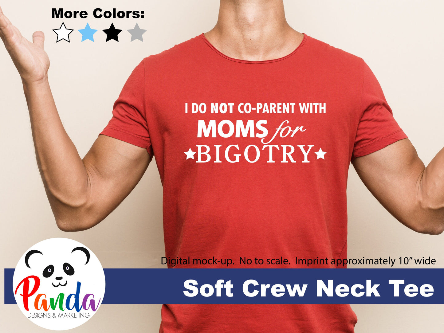Unisex Crew Neck I do NOT co-parent with Moms for Bigotry. Softstyle shirt with heat transfer imprint