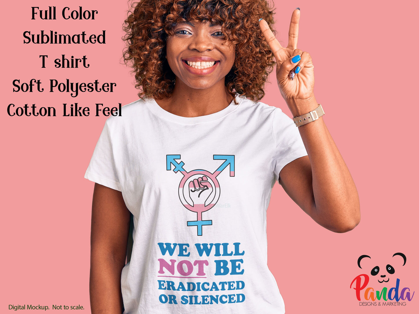 We will NOT be Eradicated or Silenced Trans Pride Sublimated T-shirt.