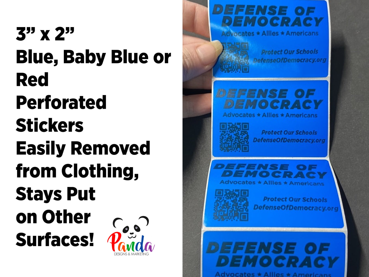 Bulk Thermal Stickers Defense of Democracy