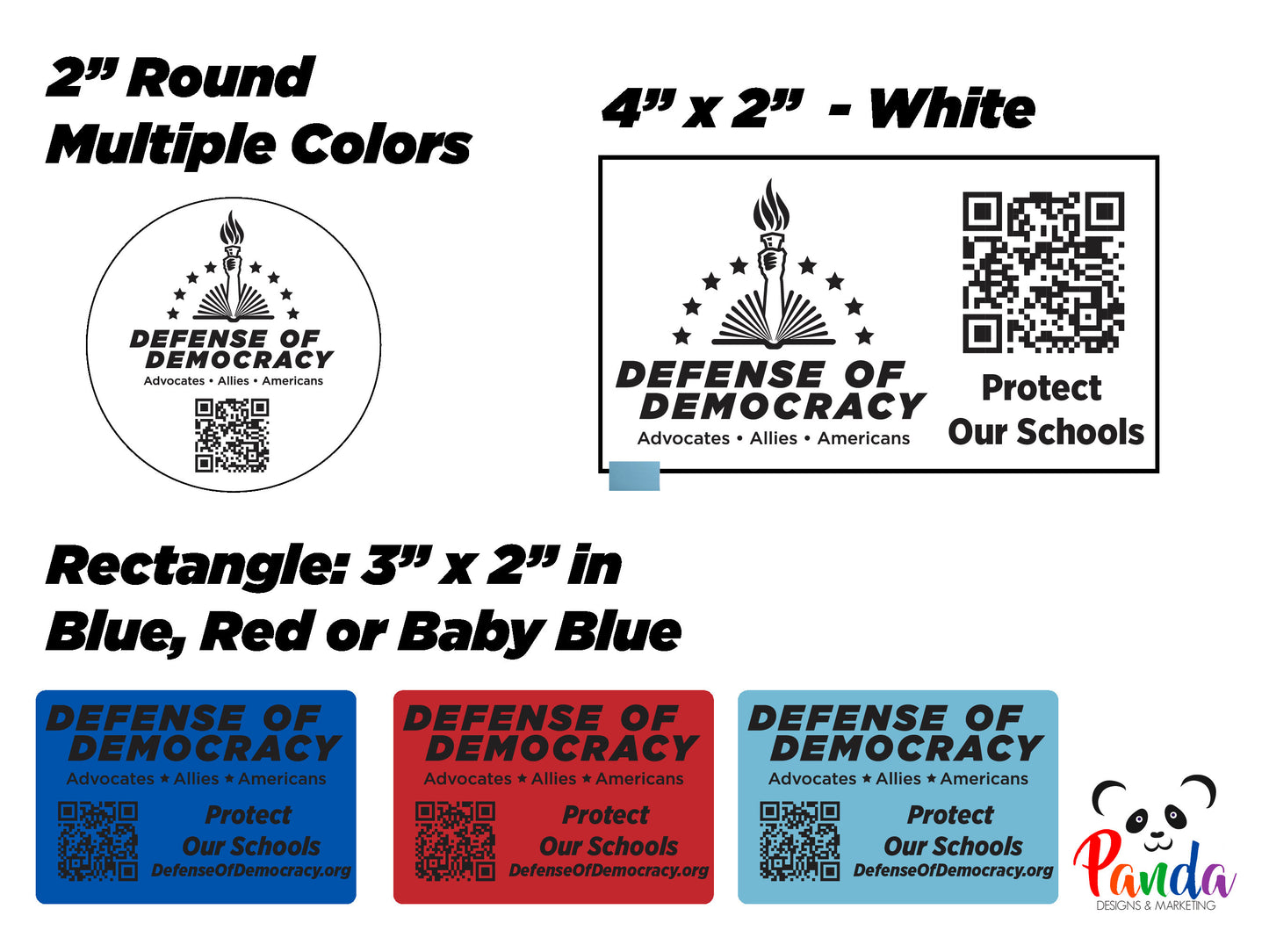 Bulk Thermal Stickers Defense of Democracy