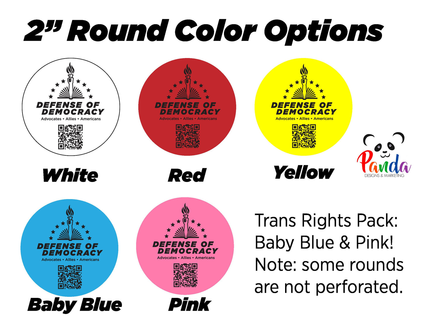 Bulk Thermal Stickers Defense of Democracy