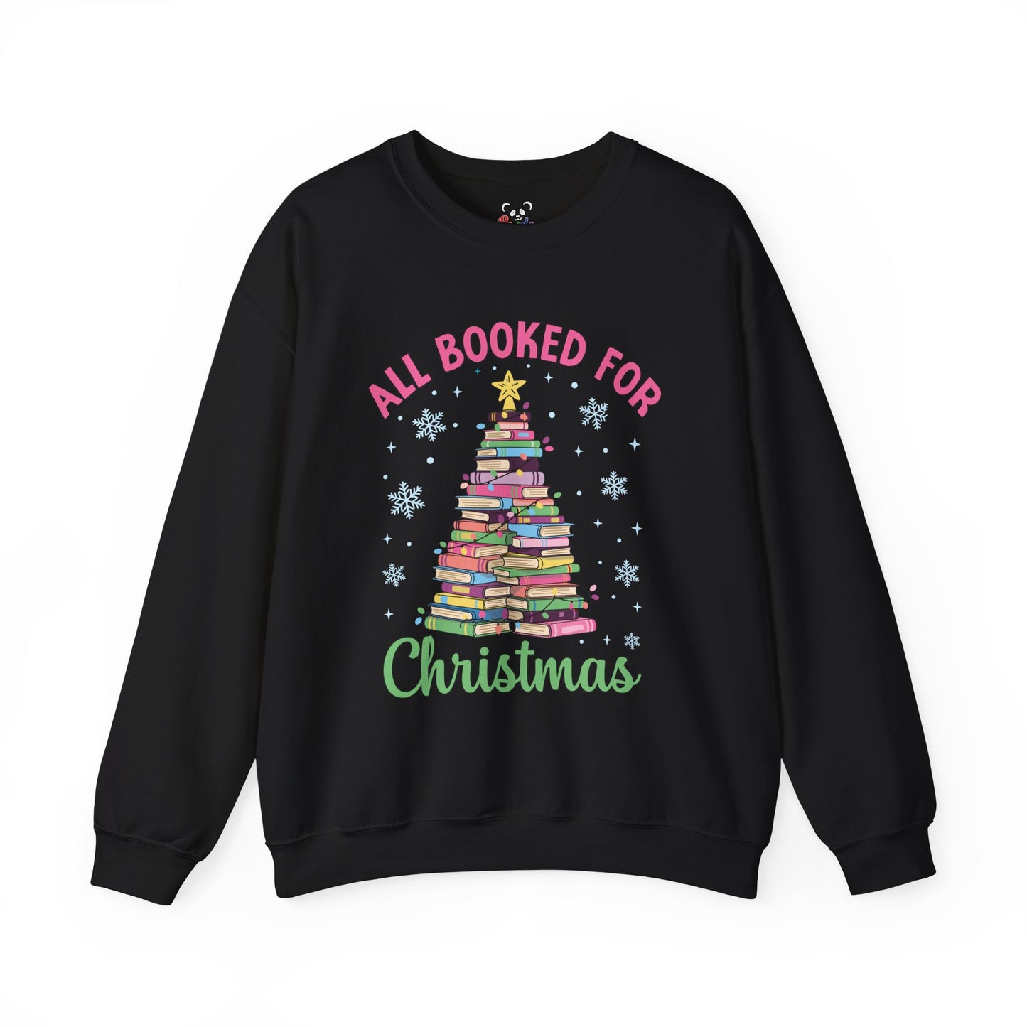 "All Booked for Christmas" Cozy Pastel Crewneck Sweatshirt