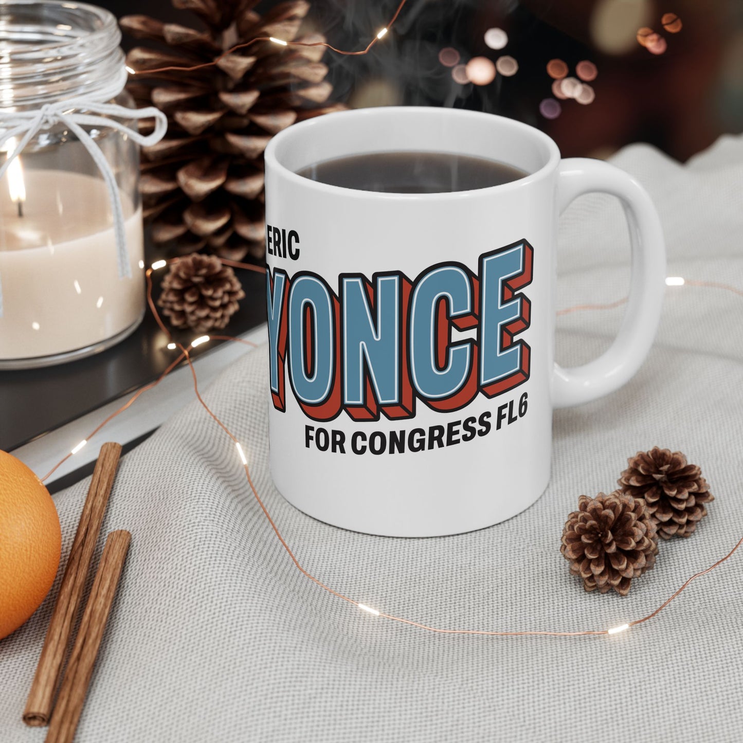 Yonce for Congress White Ceramic Mugs (11oz, 15oz)