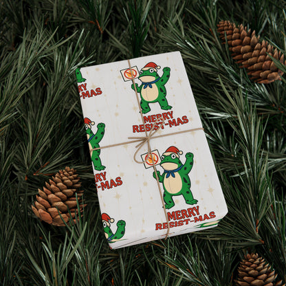 Wrapping Paper — Merry Resist-mas Frog Holiday Gift Wrap