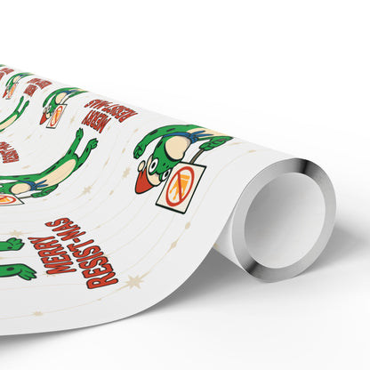 Wrapping Paper — Merry Resist-mas Frog Holiday Gift Wrap