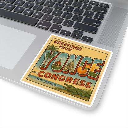 Vinyl Stickers - Greetings from Yonce for Congress Vintage Style Square Sticker