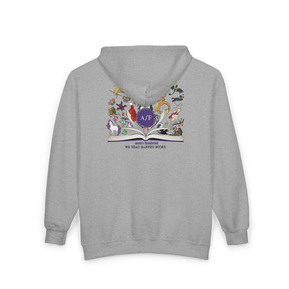 Annie's Foundation Zip Hoodie with Magical Banned Books on Back