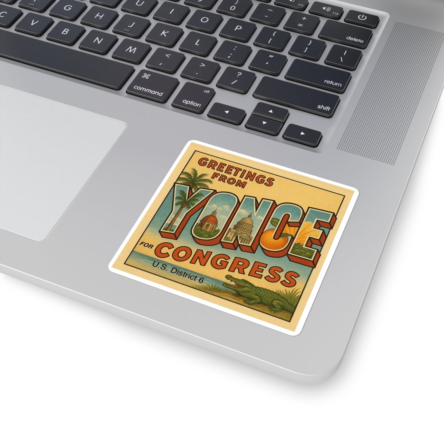 Vinyl Stickers - Greetings from Yonce for Congress Vintage Style Square Sticker
