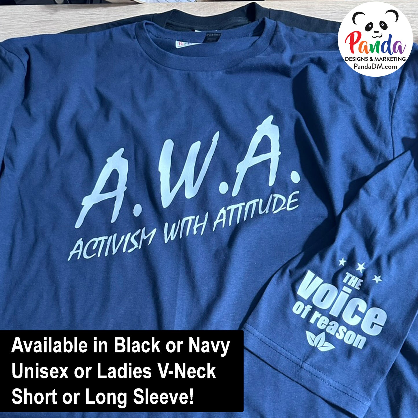 AWA - Activism with Attitude Shirts All Styles: Unisex or Ladies, Short or Long Sleeve