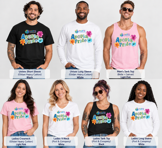 Apopka Pride - Blooming Florals Logo Cotton T-shirts & Tanks