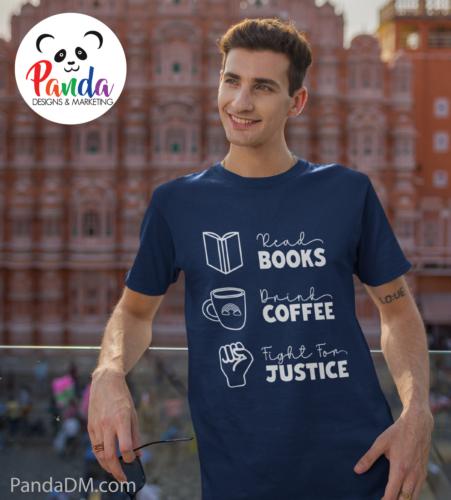 Books, Coffee, & Justice T-shirt