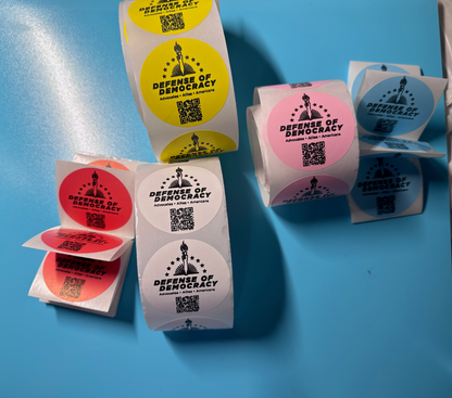 Bulk Thermal Stickers Defense of Democracy
