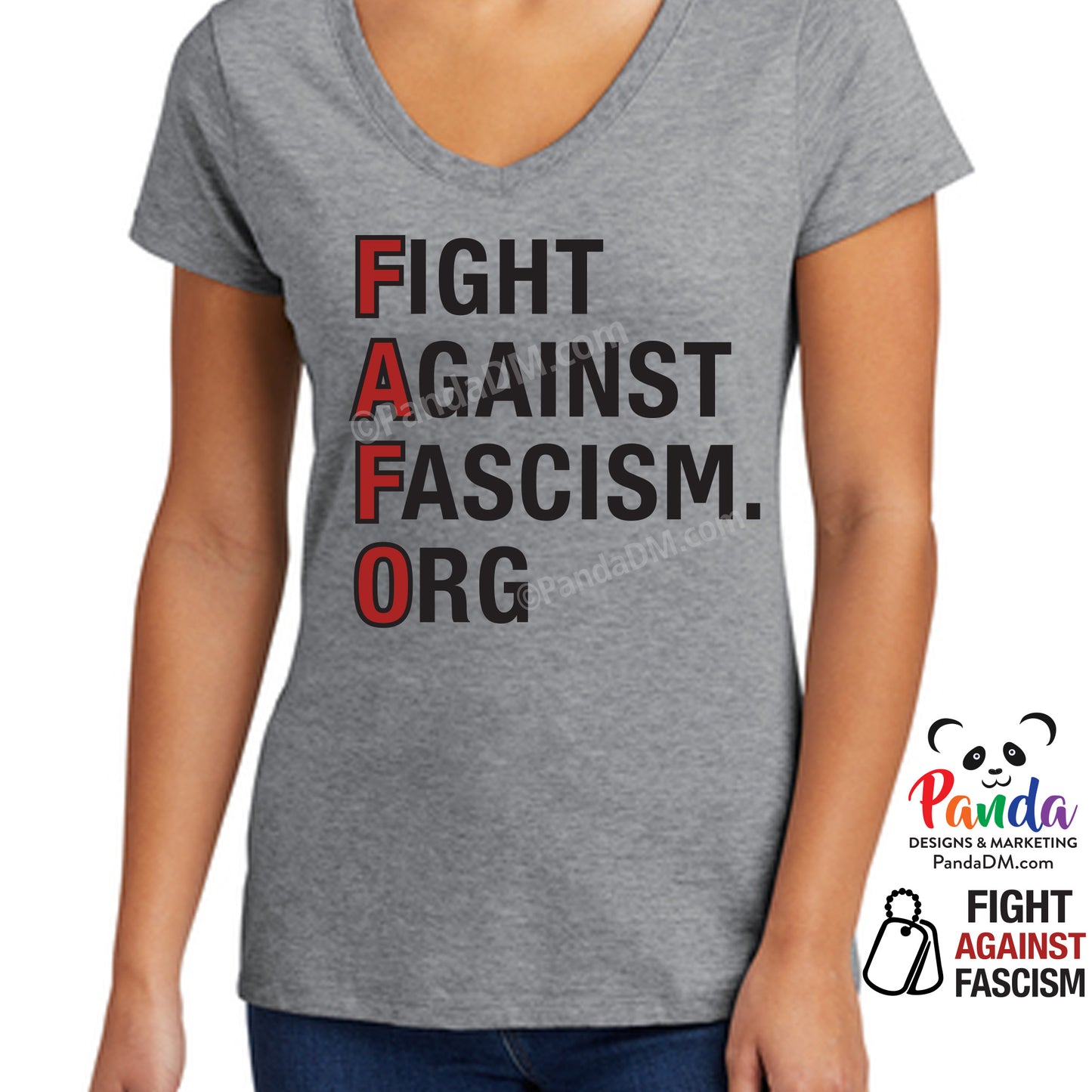 FAFO Fight Against Fascism Org Cotton T-shirts (Unisex, Ladies, Longsleeve)