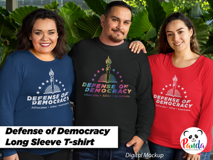 Defense of Democracy T-shirt: Unisex, Ladies V-neck or Longsleeve