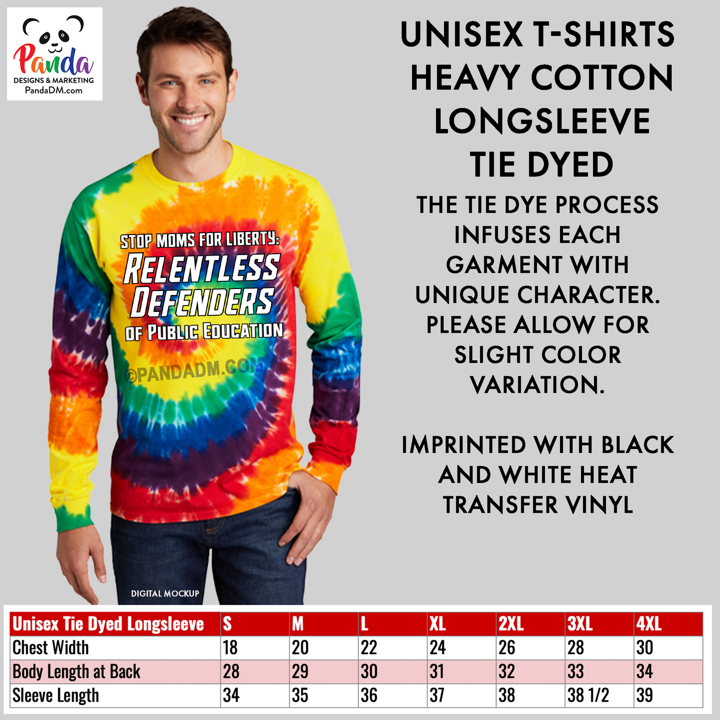 Rainbow Swirl Relentless Defenders Tie Dyed T-shirts (SMFL)