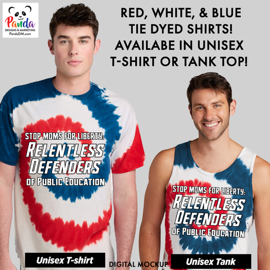 Unisex Red, White, & Blue Relentless Defenders Tie Dyed T-shirts (SMFL)