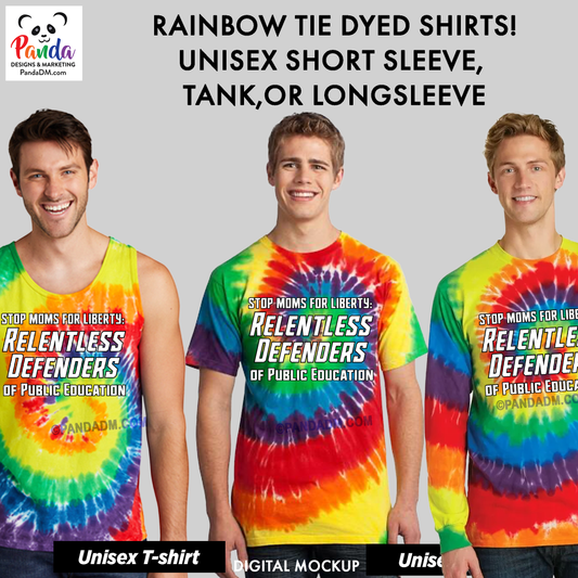 Rainbow Swirl Relentless Defenders Tie Dyed T-shirts (SMFL)