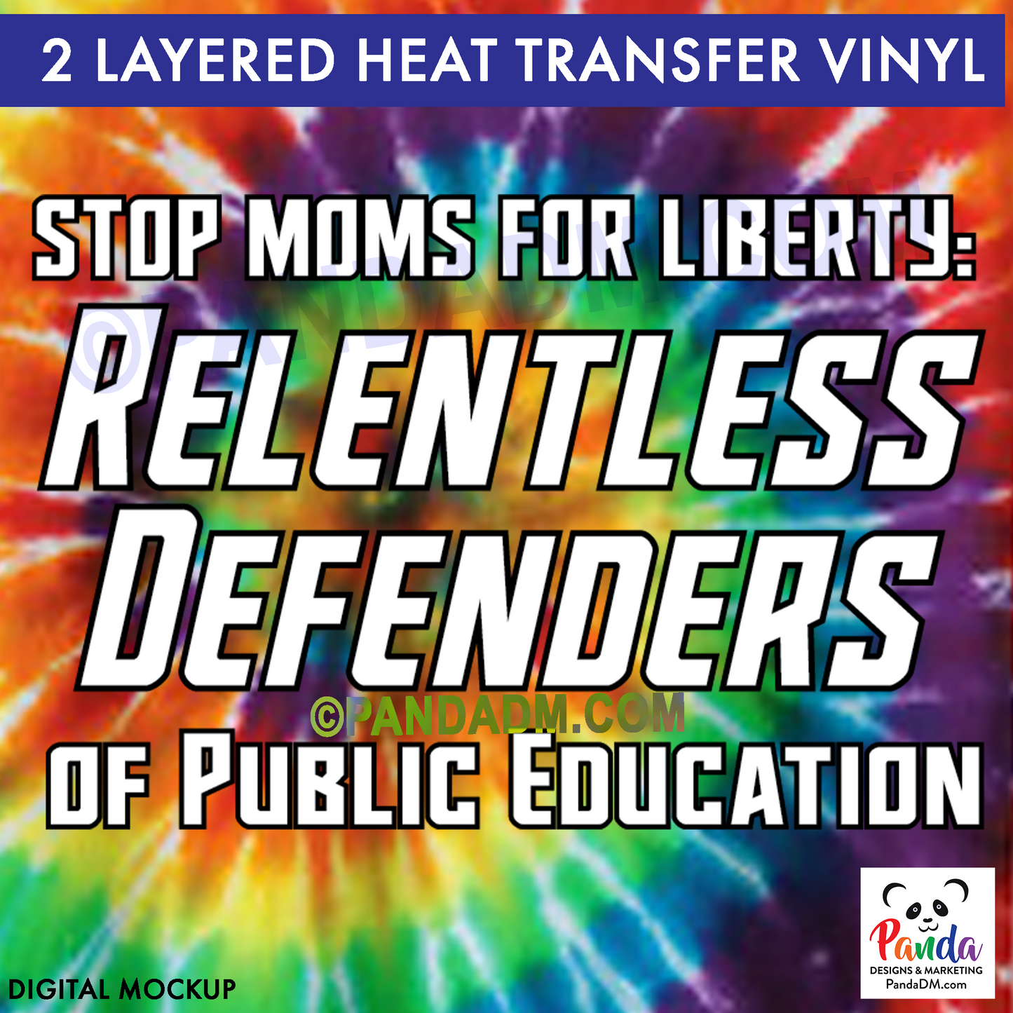 Rainbow Swirl Relentless Defenders Tie Dyed T-shirts (SMFL)