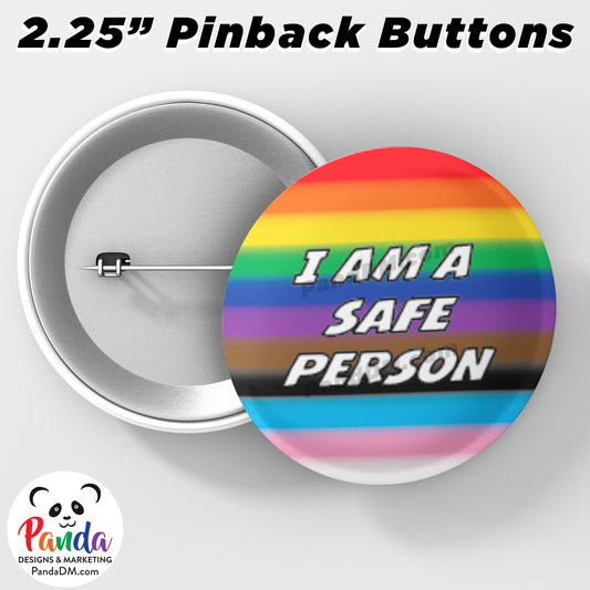 I am a Safe Person LGBT+ Pride Ally Button