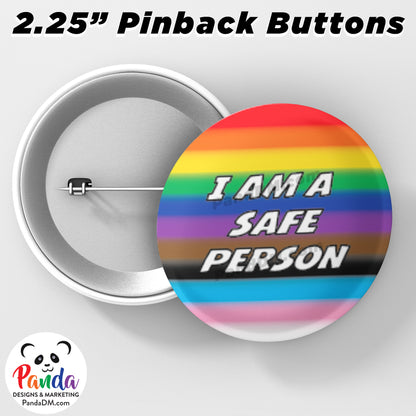 I am a Safe Person LGBT+ Pride Ally Button