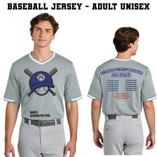 Men's / Unisex  Adult Shirts and Hoodies - Cooperstown 2026