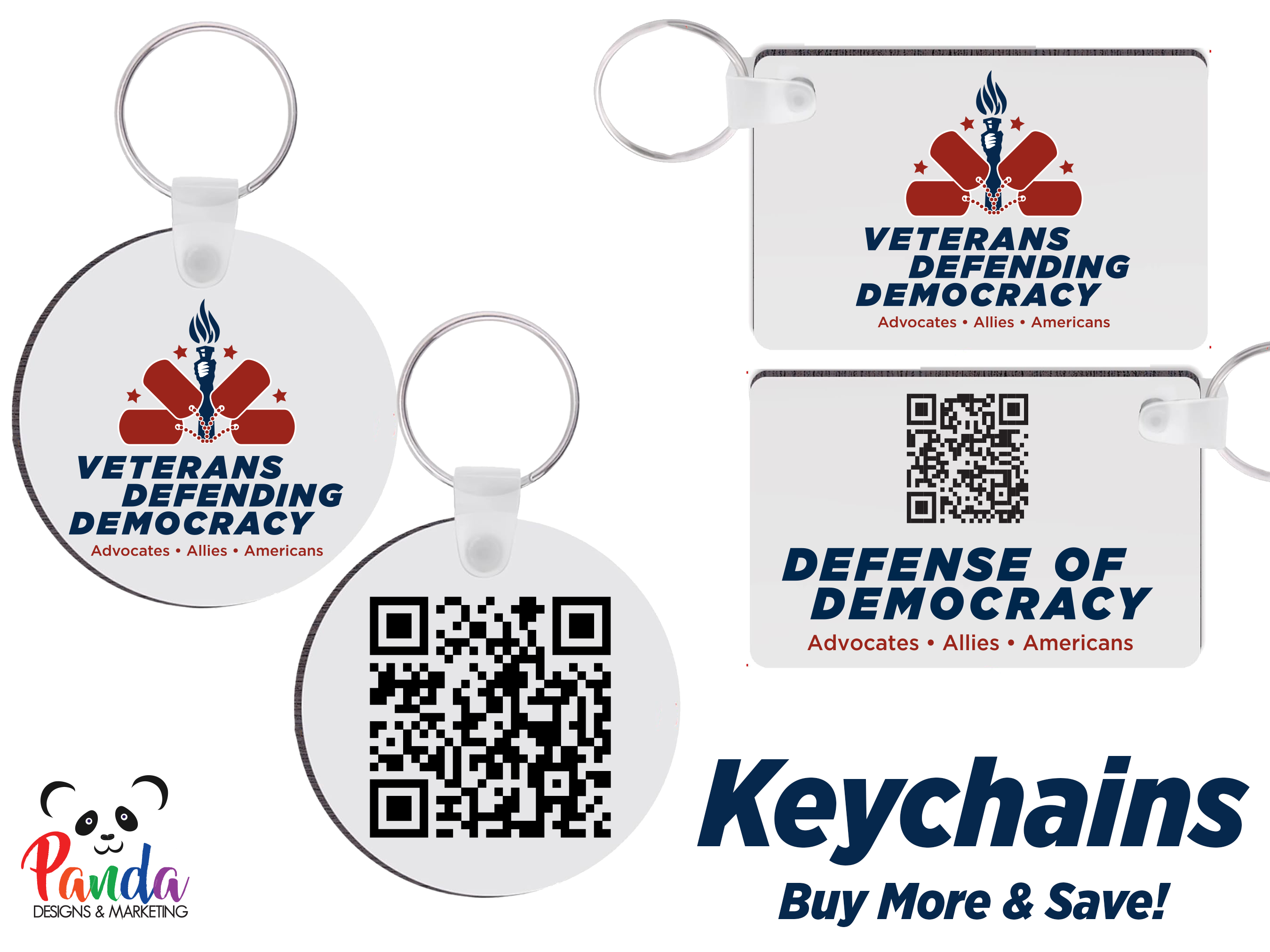 Keychains - Veterans Defending Democracy – Panda Designs & Marketing