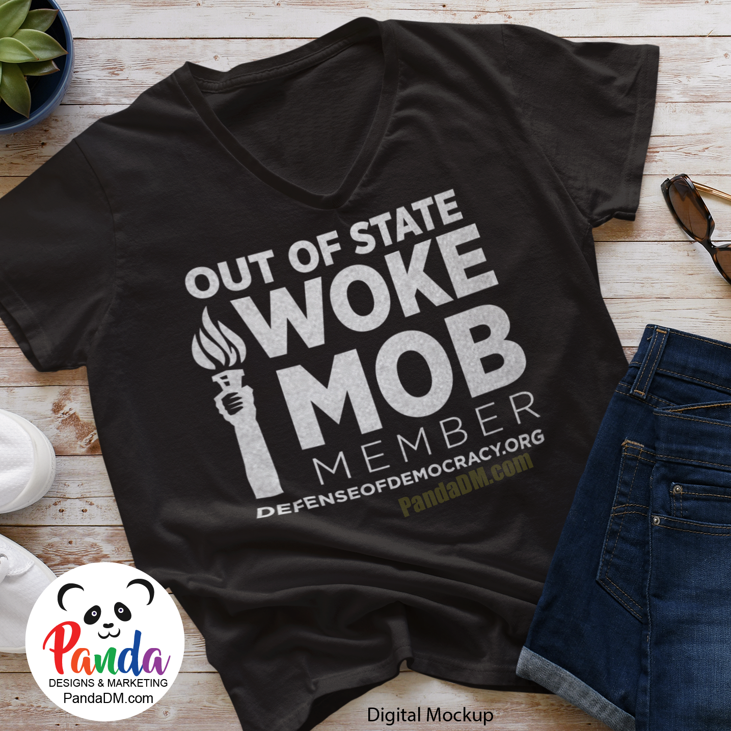 Out of State Woke Mob Member - Defense of Democracy "Insult" T-shirt