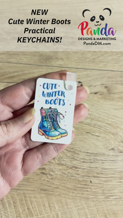 Cute Winter Boots Metal Keychain – Know Your Rights, Stay Protected