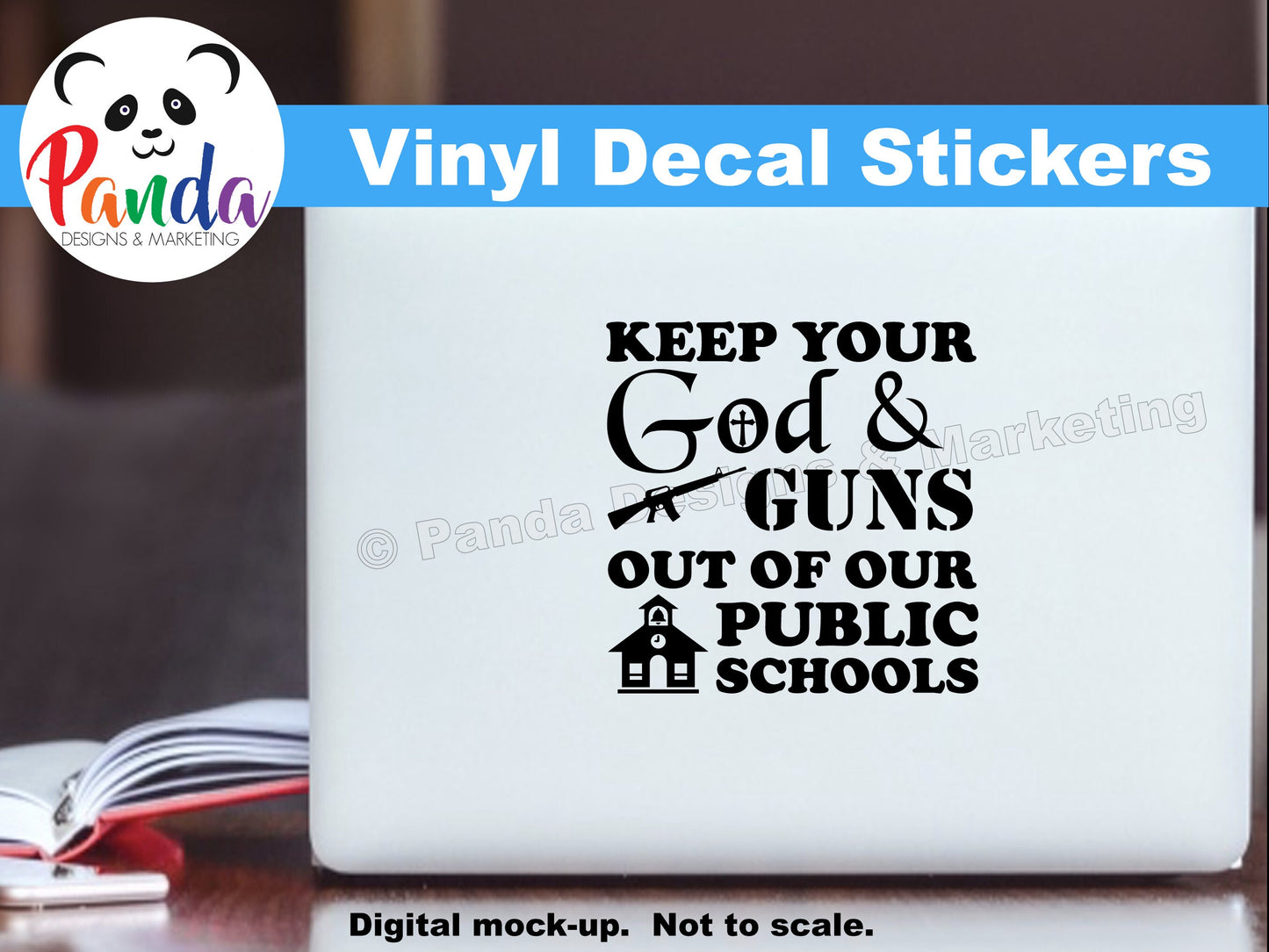 Keep Your God and Guns Out of Our Public Schools vinyl decal stickers for car, laptop, waterbottles, hydroflask, and more.
