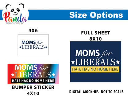 Moms for Liberals Car Magnets - Parody of Moms for Liberty.  30mil full color sublimated. Waterproof. Multiple versions.  Pride colors