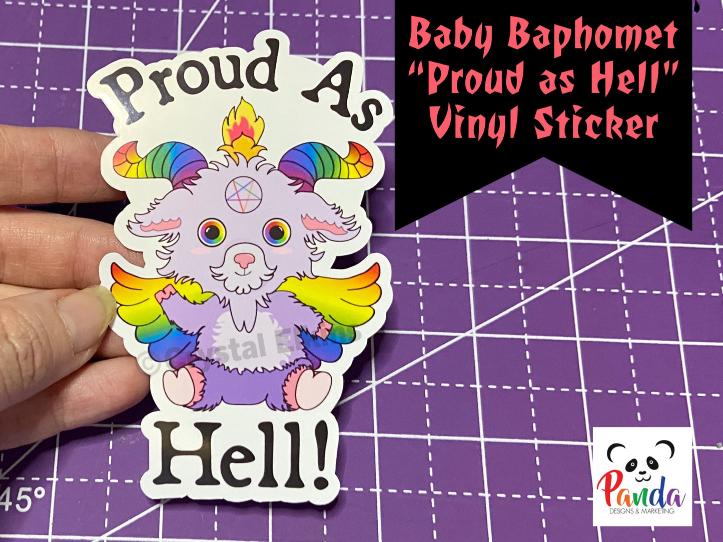 Baby Baphomet Proud as Hell Vinyl Sticker