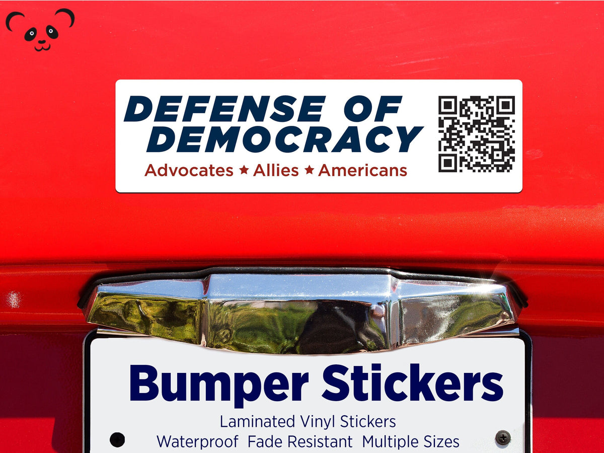 Democratic Rights Sticker Bumper Stickers: Defense of Democracy – Panda Designs & Marketing