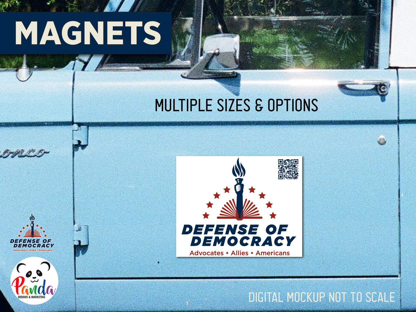 Car and Fridge Magnets Defense of Democracy