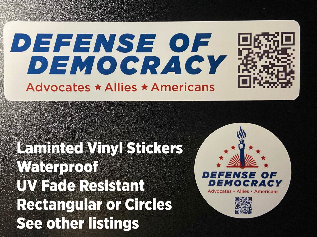 Democratic Rights Sticker Bumper Stickers: Defense of Democracy – Panda Designs & Marketing